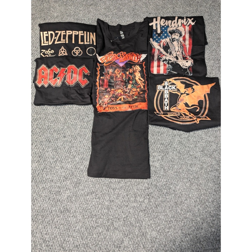 PFR New York Classic Rock Band Tshirt LOT AC/DC Black Sabbath Led Zepplin Size L